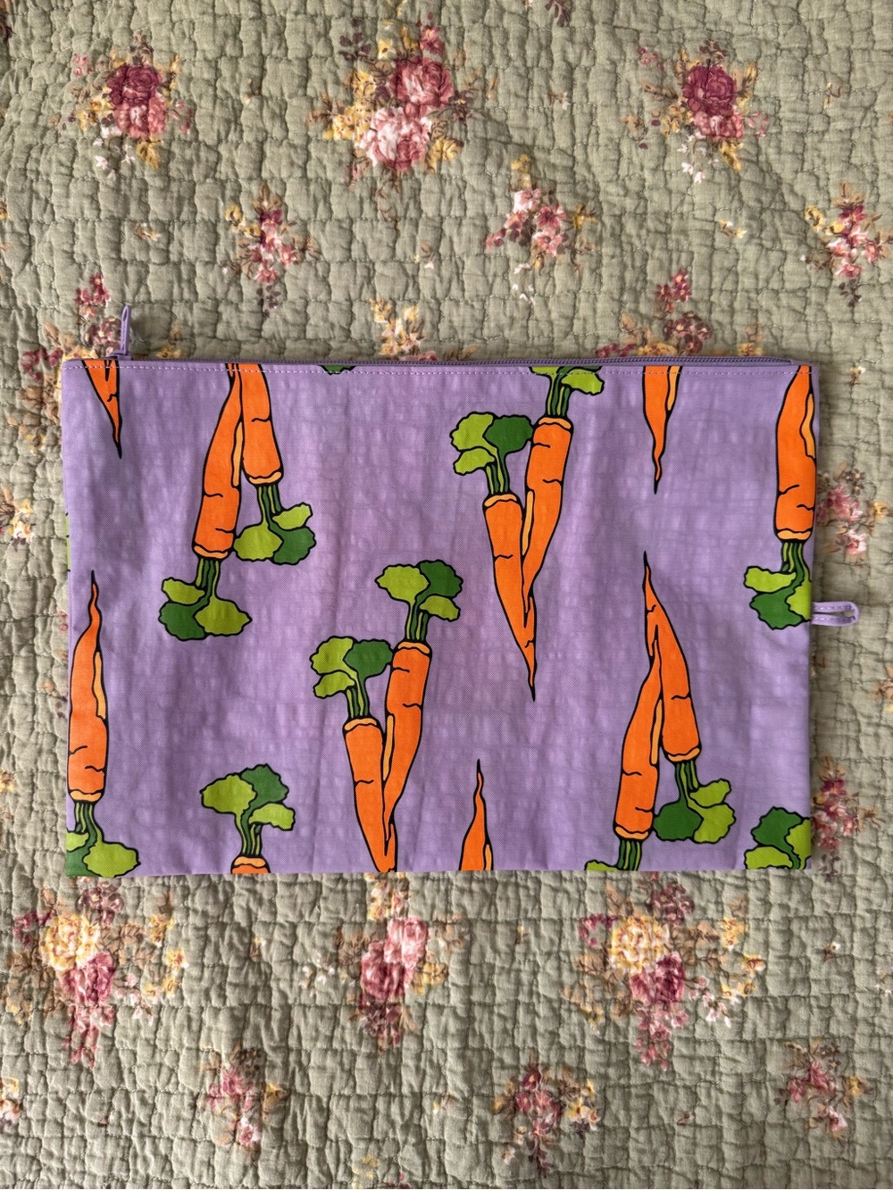 BAGGU Large Go Pouch Lavender Carrot Print